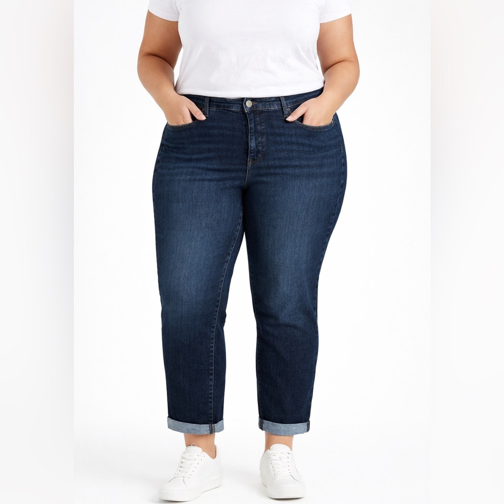 NYDJ Margot Girlfriend Palace Jeans Lift With Roll Cuffs Size 16
